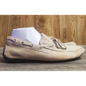 Santoni Club Slip On Driving Loafer‎ Shoes Men's Size 7.5 Beige